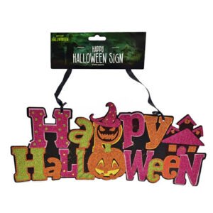 Happy Halloween Glitter Hanging Sign