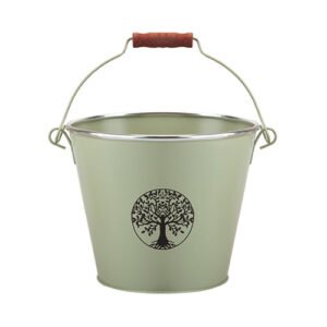 Tree Of Life Bucket Planter With Handle & Tag Assorted Colours