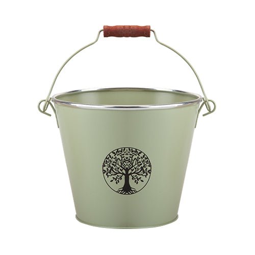 Tree Of Life Bucket Planter With Handle & Tag Assorted Colours