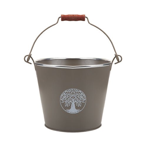 Tree Of Life Bucket Planter With Handle & Tag Assorted Colours