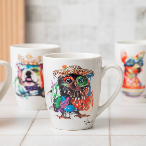 Artistic Animal Print Ceramic Mug 360ml Assorted Designs