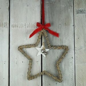 Wicker Star Christmas Decoration Natural 30cm