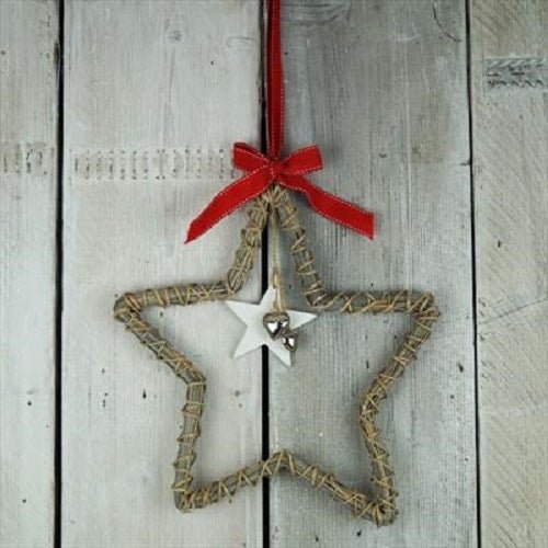 Wicker Star Christmas Decoration Natural 30cm