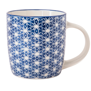 Blue Geometric Ceramic Mug 350ml Assorted Designs