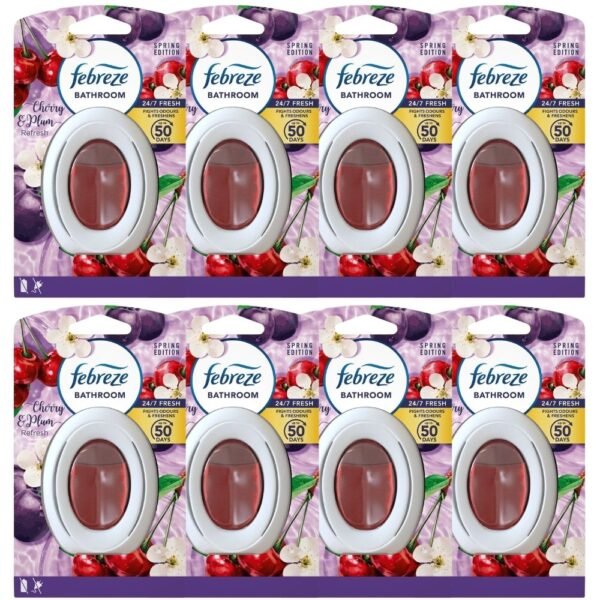 Febreze Cherry and Plum Refresh Bathroom Air Freshener 7.5ml — 8 Pack