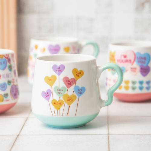 Candy Hearts Ceramic Mug 390ml Assorted Styles