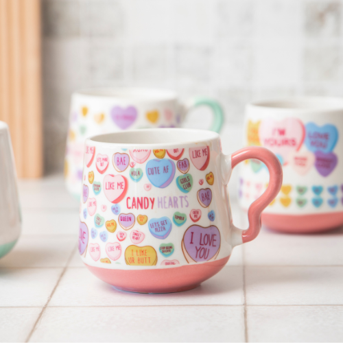 Candy Hearts Ceramic Mug 390ml Assorted Styles