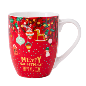 Christmas Ceramic Mug 360ml Festive Red & Green Holiday Assorted Designs