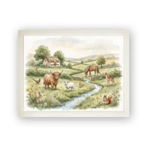 Countryside Print Lap Tray with Cushioned Base 45cm