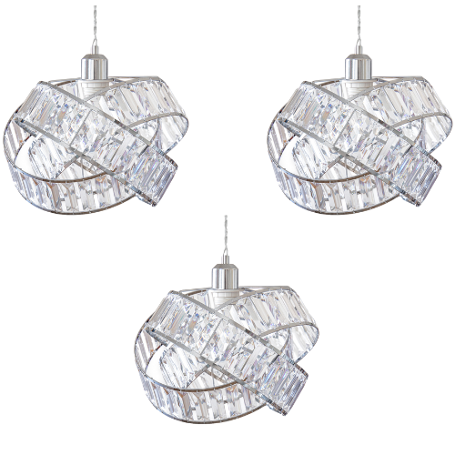 Crystal 3 Tier Interlocking Lamp Shade 31cm — Clear — Pack of 3