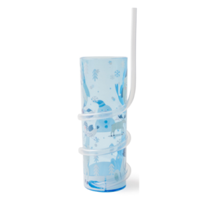 Curly Straw Drink Cup Winter Design 450ml