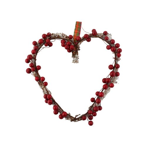 Rattan Heart Christmas Wreath 12″