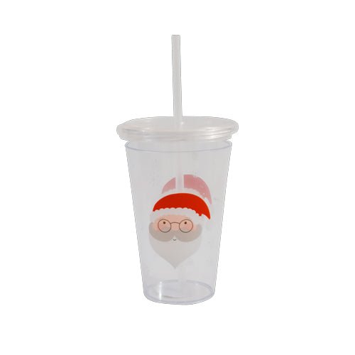 Christmas Character Tumbler Cup With Straw Assorted Styles