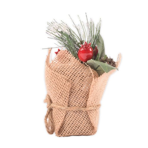 Artificial Christmas Plant in Jute Assorted Designs
