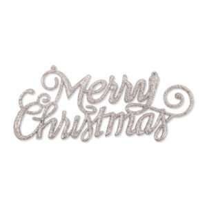 Glitter Merry Christmas Hanging Sign Assorted Colours