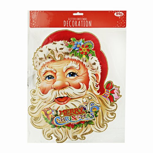Jolly Santa Glitter 3D Christmas Decoration Board