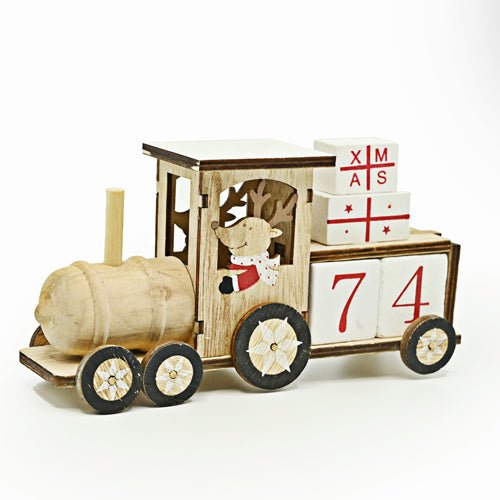 Christmas Wooden Train Advent Calendar with Reindeer Driver