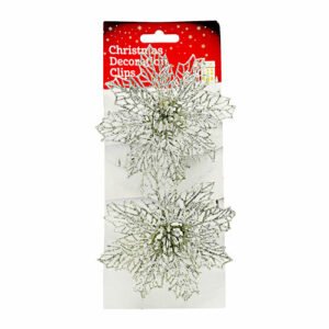 Christmas Glitter Clip Decorations 2 Pk