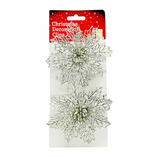 Christmas Glitter Clip Decorations 2 Pk