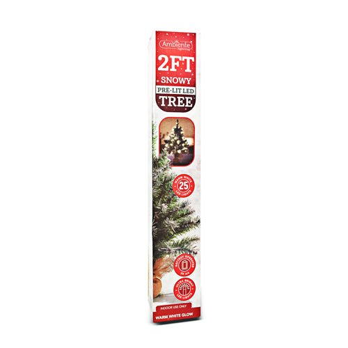 Snowy Prelit LED Christmas Tree Artificial 2ft