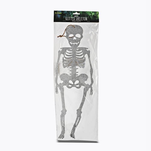 Halloween Hanging Glitter Skeleton Decoration Assorted Colours L51cm