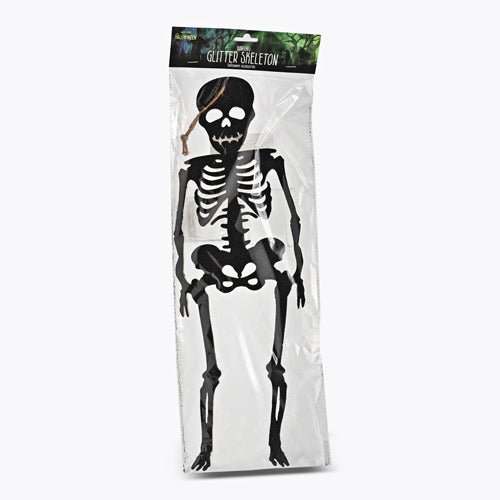 Halloween Hanging Glitter Skeleton Decoration Assorted Colours L51cm