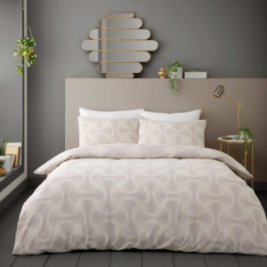 Danbury Geo Printed Duvet Cover Set Natural Double Size Bedding Set