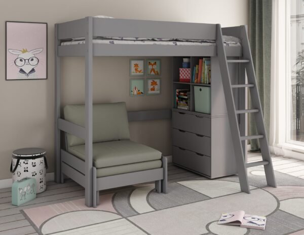 Estella Grey – High with Sofabed/Chest/Cube
