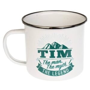 Enamel Personalised Coffee Mug Tim