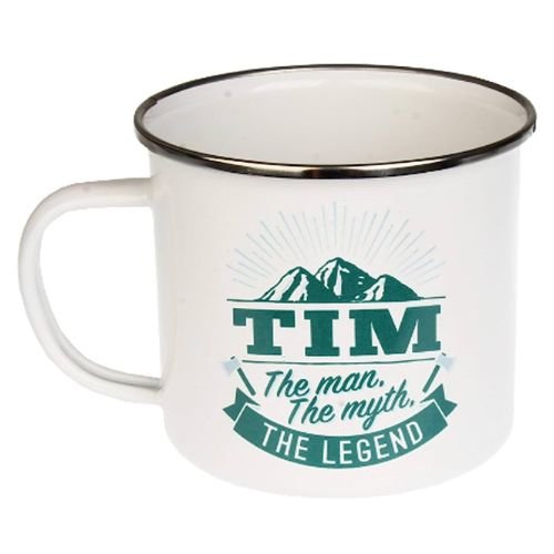 Enamel Personalised Coffee Mug Tim