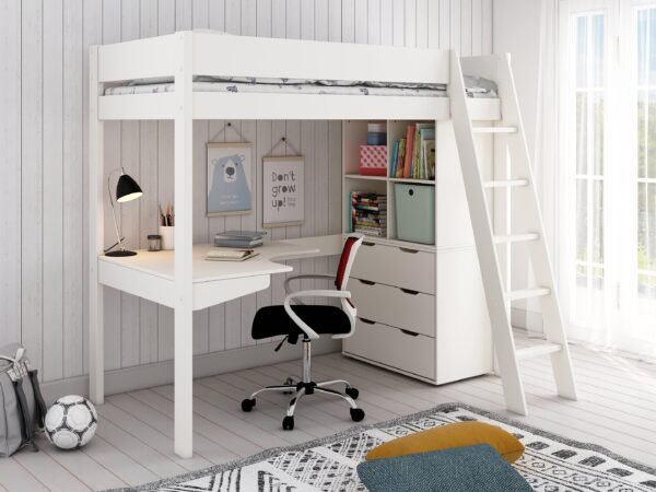 Estella WHITE – High with Chest/Cube/Corner Desk