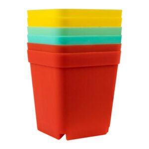 Mini Square Colour Plant Pots 6 Pk 7cm