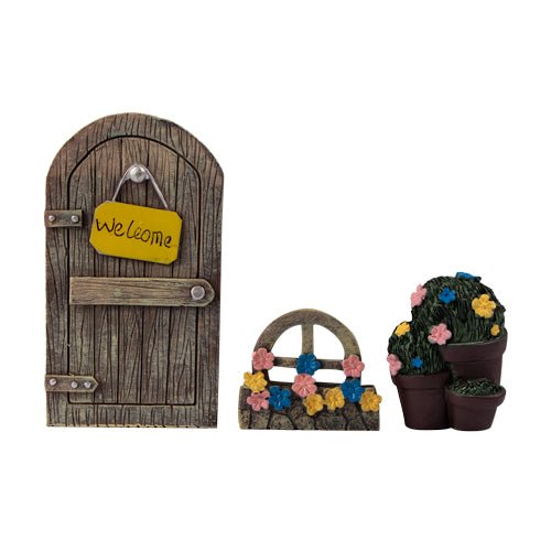 Fairy Garden Door Window & Plant Ornaments