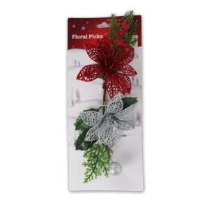 Christmas Floral Picks With Berries 2 Pk Assorted Colours