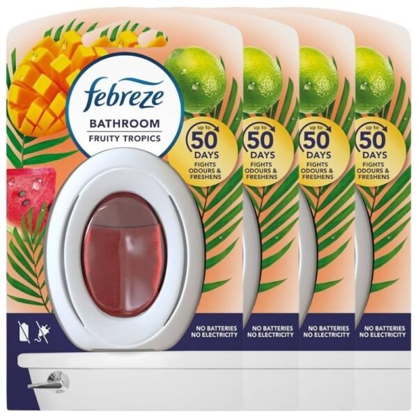 Febreze Fruity Tropics Bathroom Air Freshener 7.5ml – Pack of 4