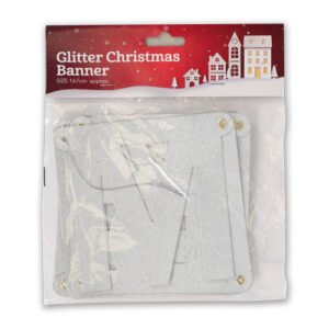 Glitter Merry Christmas Banner – Assorted Colours