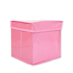 Home Collection Glitter Storage Box With Lid Pink
