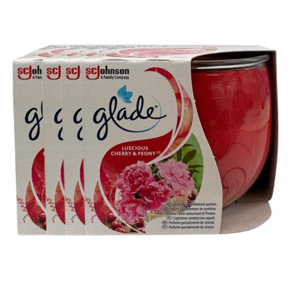 Glade Cherry & Peony Scented Candle 108g — Pack of 4