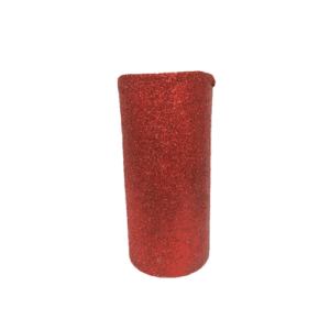 LED Glitter Christmas Pillar Candle Red