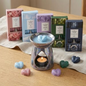 Cosy Home Pearlised Burner & 40 Ashleigh & Burwood Wax Melts Bundle 5 Assorted Scents