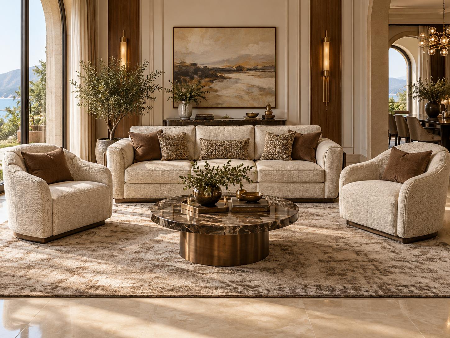 Luxury cream sofa set in a warm neutral living room for the HODEALS firm versus soft sofa buying guide