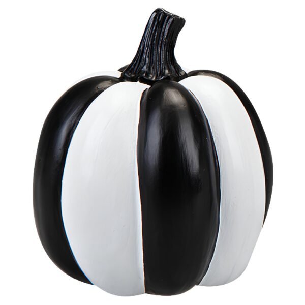 Halloween Black and White Stripe Pumpkin Decoration Assorted Designs