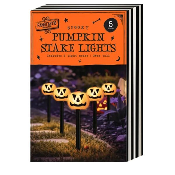 Halloween Light Up Pumpkin Stakes 5 Pack