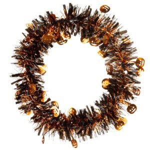Halloween Tinsel Wreath Decoration 34cm
