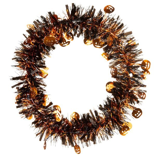 Halloween Tinsel Wreath Decoration 34cm