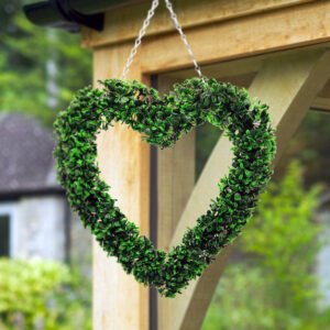 Hanging Artificial Heart Door Wreath 63cm