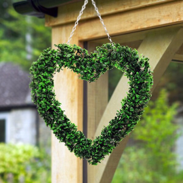 Hanging Artificial Heart Door Wreath 63cm