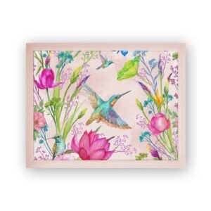 Hummingbird Print Lap Tray with Cushioned Base 45cm