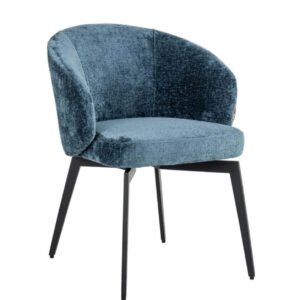 Luxe Blue Chenille Dining chair