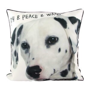 Joy, Peace and Wags Dalmatian Cushion